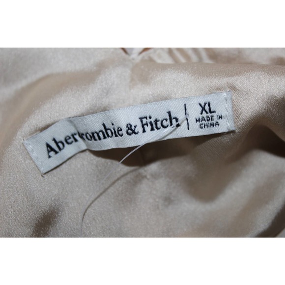 Abercrombie & Fitch Gold Brown Satin V-Neck Mini Dress Chemise Slip Size XL NWT - Picture 3 of 8